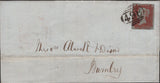 141921 1845 LETTER MANCHESTER TO BURNLEY 1D PL.53 (SG8) 'BURNLEY/2' SKELETON DATE STAMP (LA233).