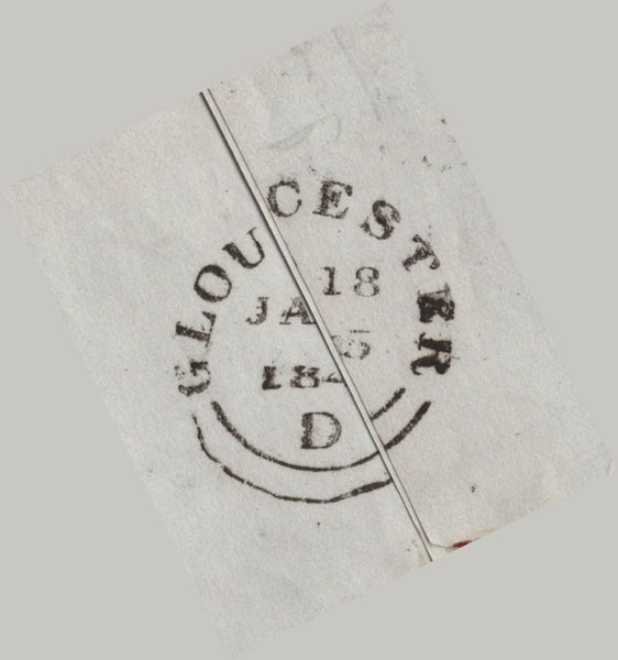 141923 1845 MAIL GLOUCESTER TO WELLINGTON, SOMS 1D PL.50 (SG8)(AK).