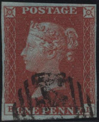 141924 1844 1D PL.49 (SG8)(BL) FINE USED.