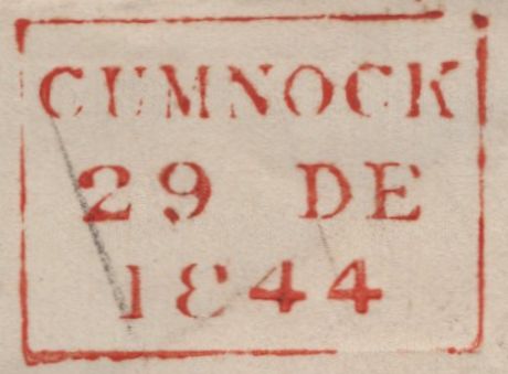 141925 1844 MAIL CUMNOCK, AYRSHIRE TO BROADWAY 1D PL.48 (SG8)(BE).