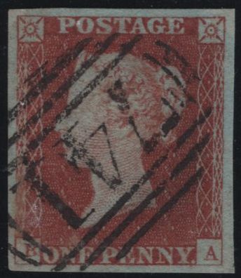 141926 1844 1D PL.47 (SG8)(BA) GOOD USED.