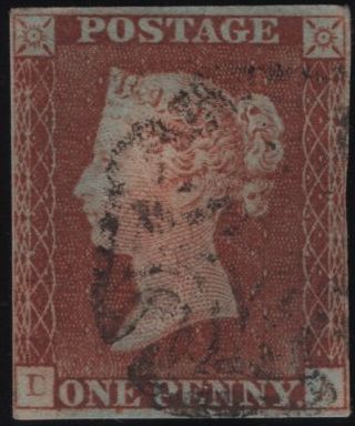 141935 1840 MATCHED QUINTET 1D BLACK/RED PLATE FIVE LETTERED DA WITH PLATE REPAIRS (SG2/SG7).