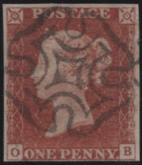 141947 1842 1D PL.24 (SG8)(OB) EDINBURGH MALTESE CROSS, GOOD TO FINE USED.