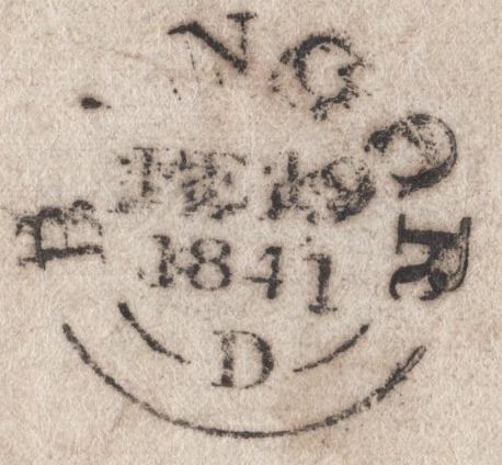 141956 1841 PRINTED 'OVERSEERS OF THE POOR OF THE PARISH ... IN THE COUNTY OF ANGLESEY....' PRINTED DOCUMENT BANGOR TO ANGLESEA WITH BANGOR UNIFORM FOURPENNY POST  '4' HAND STAMP USED AS A CHARGEMARK  (W232).