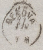 141966 1870 MAIL LONDON TO GENOVA, ITALY WITH 10D PALE RED-BROWN (SG113).