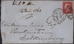 141969 1860 'SPALDING/727' SIDEWAYS DUPLEX, ONE PART COVER AND TWO DATED PIECES.