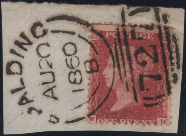 141969 1860 'SPALDING/727' SIDEWAYS DUPLEX, ONE PART COVER AND TWO DATED PIECES.