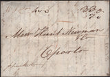 141970 1809 MAIL POOLE, DORSET TO OPORTO WITH FORWARDING AGENTS MANUSCRIPT.