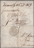 141970 1809 MAIL POOLE, DORSET TO OPORTO WITH FORWARDING AGENTS MANUSCRIPT.