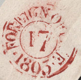 141971 1803 MAIL BRISTOL TO COGNAC VIA HAMBURG DUE TO NAPOLEONIC WARS.