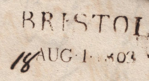 141971 1803 MAIL BRISTOL TO COGNAC VIA HAMBURG DUE TO NAPOLEONIC WARS.