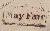141972 1803 MAIL LONDON TO FRANCE WITH 'May Fair' BOXED RECEIVERS HAND STAMP.