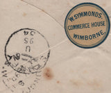 141974 1895 MAIL DUNGOG, NORTH SOUTH WALES, AUSTRALIA TO WIMBORNE WITH 'WIMBORNE' WAFER SEAL.