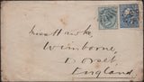141974 1895 MAIL DUNGOG, NORTH SOUTH WALES, AUSTRALIA TO WIMBORNE WITH 'WIMBORNE' WAFER SEAL.
