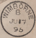 141974 1895 MAIL DUNGOG, NORTH SOUTH WALES, AUSTRALIA TO WIMBORNE WITH 'WIMBORNE' WAFER SEAL.