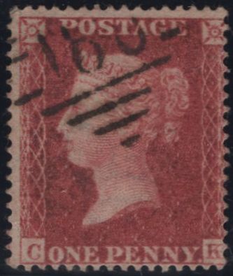 141981 1858 DIE 2 1D ROSE-RED WHITE PAPER ISSUE PERFORATION 16 (SG36) GROUP OF 23 ITEMS, 12 DIFFERENT PLATES INCLUDING PL.52 ON COVER.