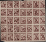 141982 1915 'ST DUNSTAN'S' CHARITY LABELS, SMALL GROUP OF MINT BLOCKS AND THREE EXAMPLES ON POST CARDS.