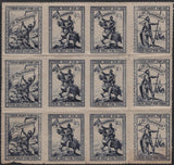 141982 1915 'ST DUNSTAN'S' CHARITY LABELS, SMALL GROUP OF MINT BLOCKS AND THREE EXAMPLES ON POST CARDS.