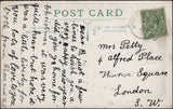 141984 1916 POST CARD TYNEHAM, A 'LOST VILLAGE' IN DORSET TO LONDON WITH 'TYNEHAM' DATE STAMP.