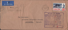 141988 1963 UNDELIVERED MAIL GIBRALTAR TO LEICESTER.