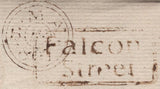 141992 1807 MAIL LONDON TO HERTFORD WITH BOXED 'Falcon/Street' RECEIVERS HAND STAMP.