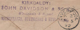 141999 1892 MAIL KIRKCALDY TO LIVERPOOL WITH 1D INLAND REVENUE (L122/F22).