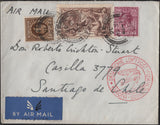 142009 1936 AIR MAIL COVERS (FOUR) FROM THE UK TO 'LORD ROBERT CRICHTON-STUART' IN CHILE WITH SEAHORSE ISSUES.