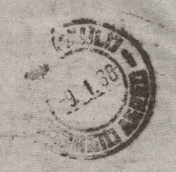 142028 1938 AIR MAIL LONDON TO BRAZIL WITH SET OF THREE RE-ENGRAVED SEAHORSES (SG450-452).