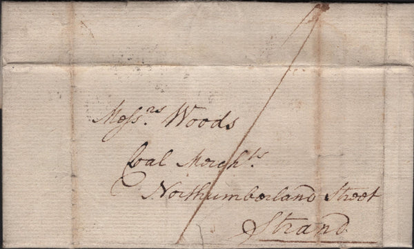 142036 1795 MAIL USED IN LONDON WITH 'LINCS.INN/- 2 -' RECEIVERS HANDSTAMP (L419).