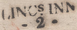 142036 1795 MAIL USED IN LONDON WITH 'LINCS.INN/- 2 -' RECEIVERS HANDSTAMP (L419).
