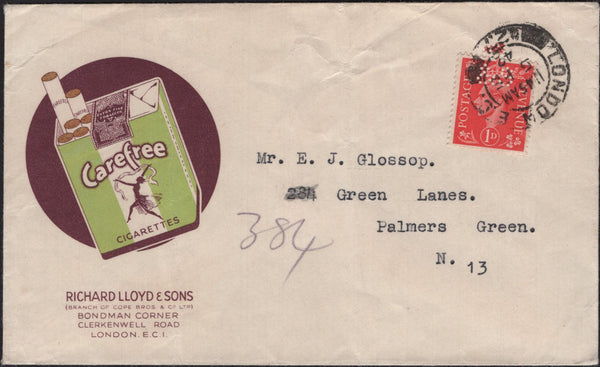 142042 1942 ILLUSTRATED ADVERTISING MAIL,  PRINTED PAPER RATE USED IN LONDON.