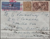 142048 1935 AIRMAIL LONDON TO BUENOS,AIRES,  ARGENTINA WITH 2/6 SEAHORSE (SG450) AND 1S (SG429).