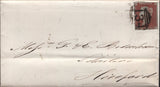142055 1846 MAIL BRISTOL TO HEREFORD 1D (SG8), PRINTED BILL HEAD.