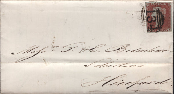 142055 1846 MAIL BRISTOL TO HEREFORD 1D (SG8), PRINTED BILL HEAD.