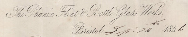 142055 1846 MAIL BRISTOL TO HEREFORD 1D (SG8), PRINTED BILL HEAD.