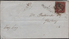 142056 1844 MAIL LONDON TO GLASBURY (RADNOR, BRECON) MANUSCRIPT 'Hay bag' 1D (SG8) LONDON No.11 IN MALTESE CROSS (Spec B1uk).