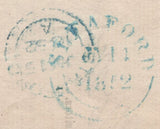 142057 1852 MAIL SLEAFORD, LINCS TO STAMFORD 1D (SG8), FINE PRINTED CONTENT 'LIncolnshire County Lunatic Asylum.'