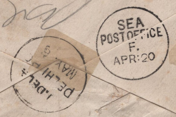 142064 1877 MAIL PUTNEY, LONDON TO DELHI, NORTH INDIA 8D ORANGE (SG156).