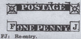 142072 1845 1D PL.58 (SG8)(FJ) RE-ENTRY (SpecBS47a) GOOD TO FINE USED.