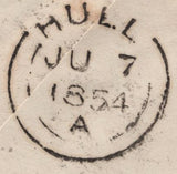 142095 1854 1D PINK LIVERPOOL TO HULL 'LIVERPOOL/466' SPOON (RA52).