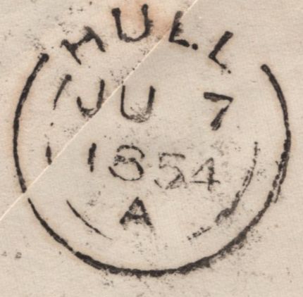 142095 1854 1D PINK LIVERPOOL TO HULL 'LIVERPOOL/466' SPOON (RA52).