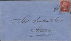 142103 1866 MAIL USED IN WORCESTER WITH 'WORCESTER/918' SPOON FOURTH RE-CUT (RA137), LATEST KNOWN DATE AND ILLUSTRATED IN ARUNDEL.