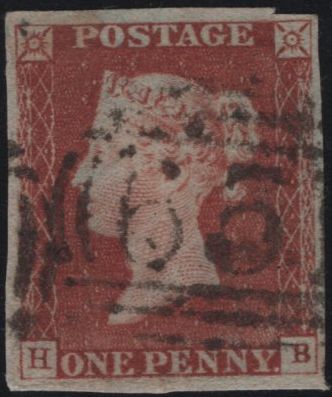 142123 1843 1D PL.34 (SG8)(HB) 1844 CANCELLATION.