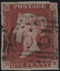 142123 1843 1D PL.34 (SG8)(HB) 1844 CANCELLATION.