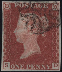 142124 1843 1D PL.34 (SG8)(SD D SLIGHTLY DOUBLE AT FOOT (SPEC BS23b).