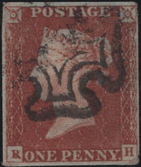 142133 1843 1D PL.31 (SG8)(RH VARIETY 'P CONVERTED TO R' (SPEC BS20b) GOOD USED.
