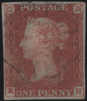 142136 1842 2D PL.30 (SG8)(RH CONSTANT VARIETY 'P CONVERTED TO R'(SPEC BS19d) GOOD USED.