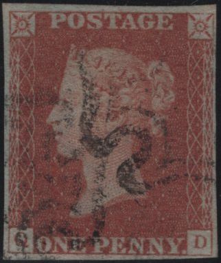 142138 1842 1D PL.24 (SG8)(QD) GOOD TO FINE USED.