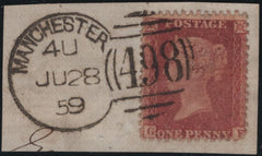 142155 1859 PIECE DIE 2 1D (SG40) 'MANCHESTER/498' SPOON TYPE D4a FIRST RE-CUT (RA87).
