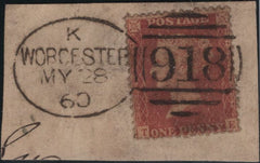 142166 1860 PIECE 1D (SG40) 'WORCESTER/918' SPOON FIRST RE-CUT (RA128).